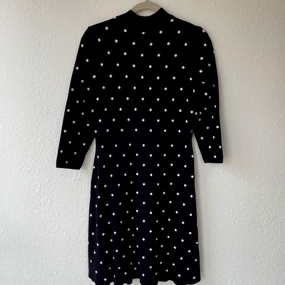 JULIA JORDAN Black & Whit Polka Dot 3/4 sleeve‎ Sweater Dress SZ M - Picture 1 of 7